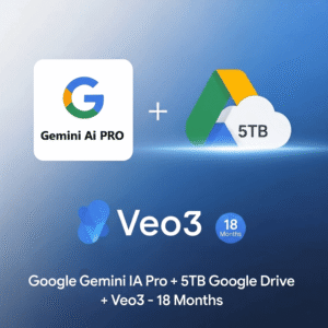 Google AI Pro Gemini Pro 18 Months | Veo 3 | 5TB Drive| Premium AI Warranty|